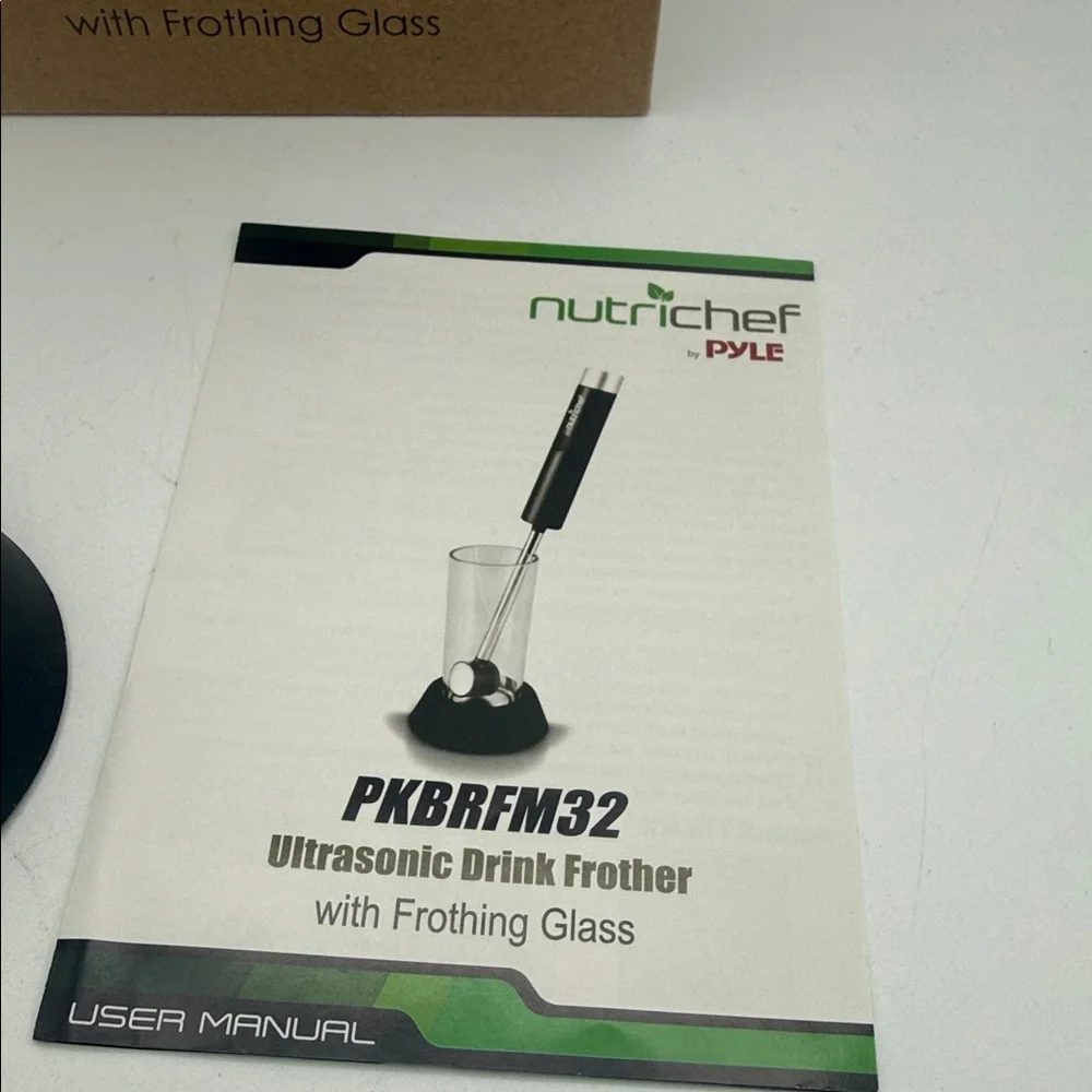 NutriChef Ultrasonic Drink milk Frother with Glass new open box